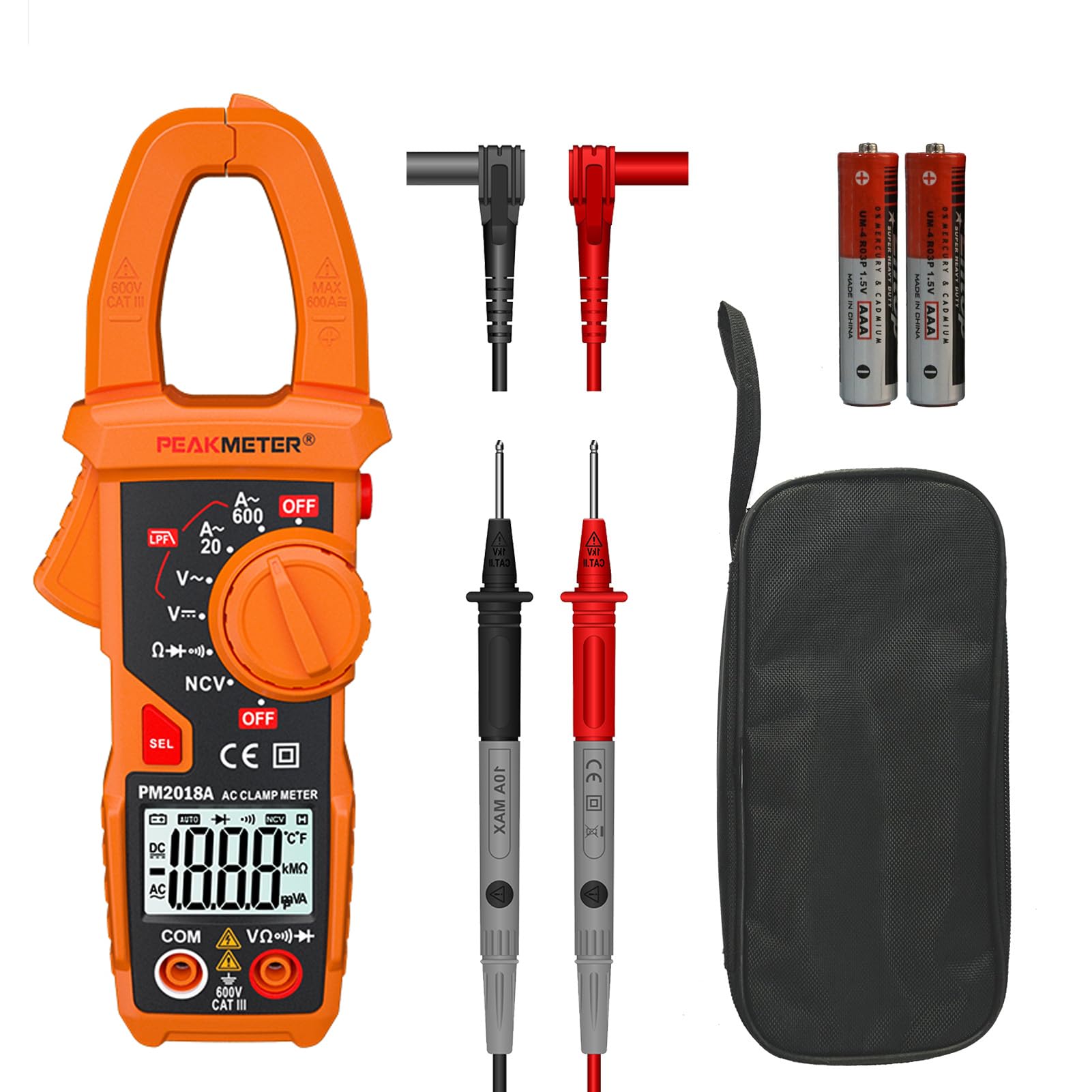 Digital Clamp Meter Auto-Ranging Multimeter Amp Voltage Tester